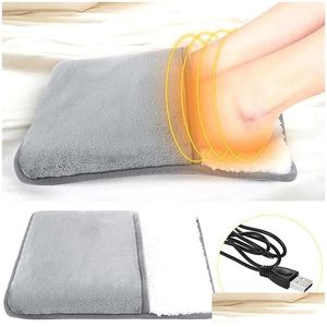 Party Favor Winter Warmer Heated Foot Mat Washable Feet Warm Usb Electric Heating Pad Slippers Portable Blanket Drop Delivery Home G Dhfe5