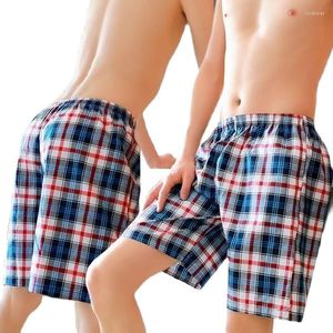 Cueca masculina cueca boxeador de algodão xadrez de algodão homem listrado calcinha listrada boxers de tamanho grande de tamanho respirável