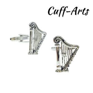 Запонки для мужских запонок Harp Music Shirt Cuff Links Подарки для мужчин Gemelos Les Boutons de Manchette от Cuffarts C10259