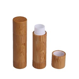 Förpackningsflaskor 5.5 ml Natural Bamboo Lipstick Packaging Bottle Portable Lipsticks Tom Tube Diy Cosmetic Container Drop Delivery of DHYBV