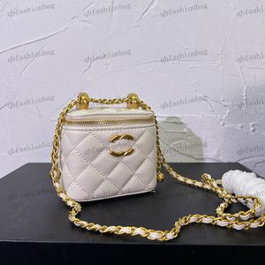 Klasyczne mini -makijaż torba na ramię z górnym uchwytem torebka dzwonka podwójna złota piłka crossbody torby sprzętowa metalowa klamra klips