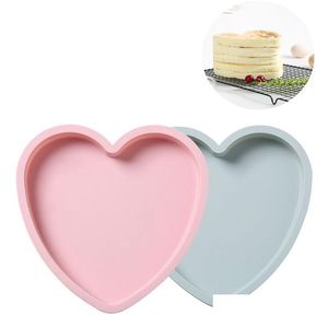 Baking Moulds 8 Inch Sile Mods Creative Heart Shaped Cake Tool Non Stick Home Kitchen Bakeware Drop Delivery Garden Dining Bar Dhwf3