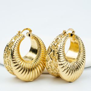 Huggie Dubai Gold Color Hoop Earrings Women Fashion Jewelry Ethiopian African Earrings for Brazilian Weddings Gold Plated Ear Jewelry