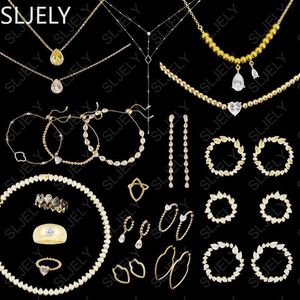 Sets July 2022 New Fashion 925 Sterling Silver Sun Water Drop Earrings Necklace Bracelet Ring Soleil Series Monaco Brand Jewelry Sets
