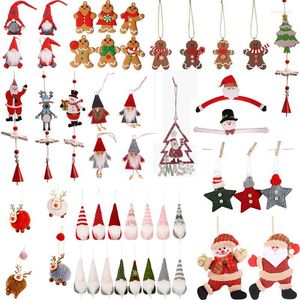 Dekoracje świąteczne Wesołych domów Święty Święty Święto Snowman Xmas Gingerbread Man Elk Holiday Elder Tree Hang Decor na imprezę