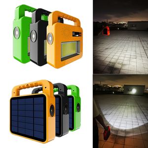 LED -ficklampa, campingljusstrålkastare med Bluetooth -högtalare, 5 -läge Emergency Worklight Solar Powered USB laddning 6000mAh Black Green Orange