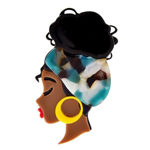 CINDY XIANG Acryl Material Acetat Faser Afrika Frauen Brosche Pin Schöne Mädchen Schmuck Hohe Qualität Neue Design