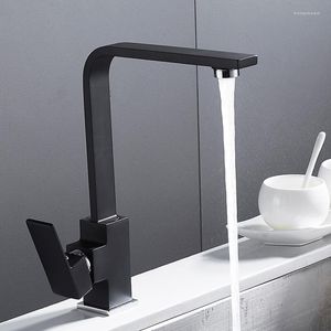 Rubinetti da cucina Rubinetto moderno cromato Rubinetto filtro acqua con rotazione a 360 gradi Miscelatore lavello in ottone Apparecchio nero