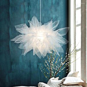 Lampade a sospensione Nordic Led Crystal Cottage Living Decor Supporto per cavo di ferro Els Circle Deco Maison Decorazione del soffitto