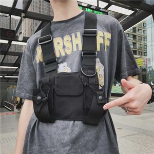 Hip Hop Tactical Vest Chest Bag Waist Bags Functional Workwear Chest Bag Trendy Ins Same Style Couple Multi Pocket Bullet 230523