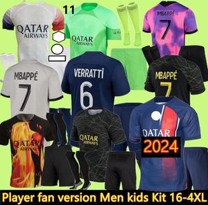 2023 2024 Soccer Jerseys Maillot De Foot Mbappe Hakimi Marquinhos Verratti Paris Football Shirt 23 24 Sergio Ramos Fabian S Hommes Men