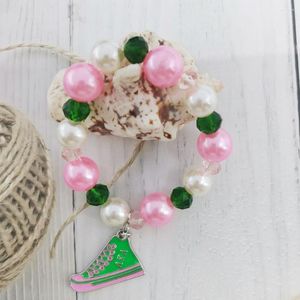 Strand à mão fabricada com a irástica grego Sapatos verdes rosa pulseira femininty jóias de moda mais vendedores