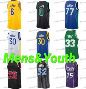 2023 Stephen 30 Curry Basketball Jersey Giannis Booker Allen Iverson Larry Bird Doncic 12 Ja Morant 24 23 8 6 Men Youth Kids Shirts St Jerseys ST