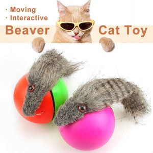Toys Beaver Cat Cat Balls Toy For Kitten Plastic Electric Pet Products Moving Cat Accessories Interactive Dog Beaver Weasel Rolling Ball G230520