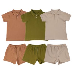 Kläder sätter sommar småbarn babykläder kort ärm poloshirt shorts outfits barn pojke flicka bomullstoppar tshirts 05y 230522