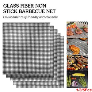 BBQ Tools Accessories Barbecue Grilling Mat Ersättning Mesh Wire Net Nonstick Pads Outdoor Activity Cook Reusable 230522