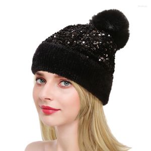 Beanies Beanie/Skull Caps暖かい女性バケツ帽子冬の編まれたウールの厚いぬいぐるみ女性帽子ウールフリース