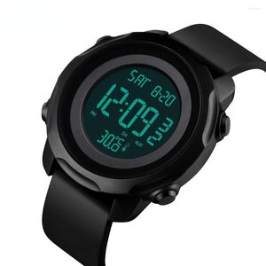 Orologi da polso Temperatura ambiente corporea Orologi da uomo Fitness 2 Time Digital Men Waterproof Healthy Tracker Montre Homme