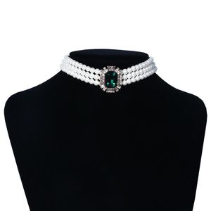 Halsband Howaway Pearl Halsband för kvinnor och örhänge Set Women Collares Crystal Bead Pendant Halsband Party Brud Smycken Halsband