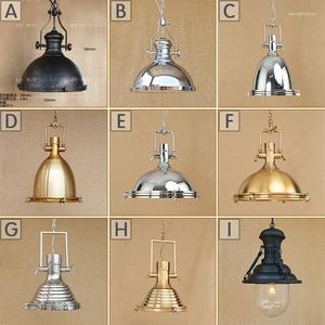 Pendelleuchten Luxus Große Beleuchtung Vintage Industrielampe Amerikanische Runde Kupfer Loft Hängende Edison Lampenschirm