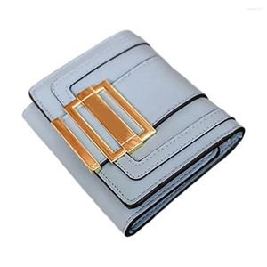 Wallets Personalized Large Metal Buckle Trifold Wallet Multi-Purpose Capacity Purse Money Storage Supplies