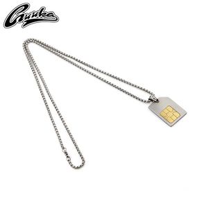 Pendant Necklaces GUUKA Chaopai SIM Phone Card Titanium Steel Necklace Zhou Jiuliang With Hip Hop Personality Fun