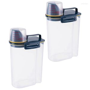 Storage Bottles LUDA 2X Powder Box Plastic Kitchen Rice Bin Grains Container Laundry Detergent Case With Mouth