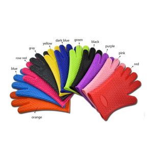 Other Kitchen Tools Thick Oven Gloves Sile Microwave Mitts Slipresistant Bbq Grill Glove Bakeware Cooking Baking Cake Drop Delivery Dh5Cr