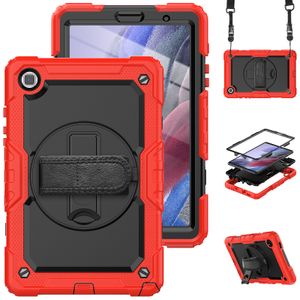 360 Rotating Bracket Hand Strap Cover Smart Case For Samsung Galaxy Tab A7 Lite 8.7 T220 T225 A7 A8 10.4 10.5 S7 S8 Plus Ultra X900 Shockproof Tablet