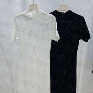 Women Lace Dresses 2 colors Sexy Hollow out Fitted Dress Short Sleeve Summer Black Dresses For Lady