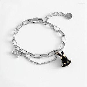 Charm Bracelets LONDANY Bracelet Clever Black Niche Design Cute Girlfriends Female