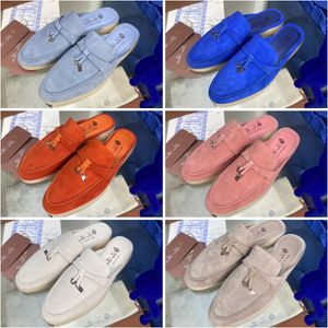 Дизайнерские мужчины Slipper Women Loro Loafer Casual Classic Sandal Loafers Обувь плоские пластинки Slipers Высокий эластичный сухожили