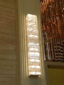 Lampade da parete 180CM Plus Long Project Crystal Lighting LED El Fixture Lampada da soggiorno per villa di lusso di grandi dimensioni