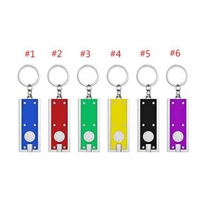 Keychains Lanyards Mini Flashlight Portable Outdoor LED Keychain Light Box Type Key Chain Lights Keyring Creative Gift Drop Deliv Dhzjn