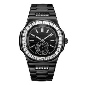 Wristwatches Shifenmei 2023 Est Wholesale Custom Jewelry Iced Out Mens Full Diamond Watches For Men Bling Watch