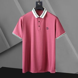 2023 Yeni Erkekler Polo Gömlek Kısa Kollu T-Shirt Gevşek Yaz Kazan Katı Yılan Arı Mektubu Yarım Kollu T-Shirt Sıradan Erkek Üstleri Asya Boyutu M-3XL