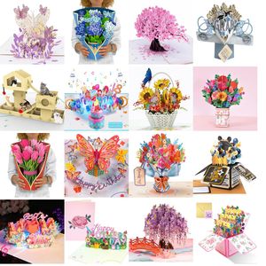 Grußkarten „Happy Mothers Day“, 3D-Pop-Up-Karte, Frühlingsgarten-Blumenthema, Geschenk für Mutter, Ehefrau, Schwester, Oma, Stiefmutter, Schwiegermutter D Am2Jt