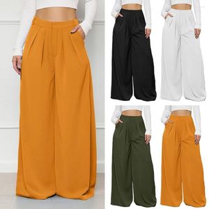 Active Pants Wide Leg Women Full Length High Waist Baggy Casual Solid Minimalist Pantalones De Mujer Thin Elegant Ropa Vintage Ladies