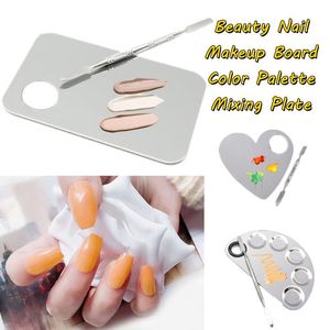 Makeup Brushes Styles med spatel Rod Nail Art Women Girls Polish Foundation Semicircle målning Skönhet Color Palette Mixing Plate Makmakeu