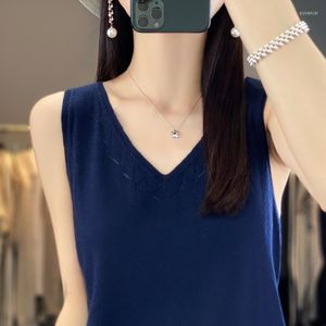 Women's Sweaters First-line Garment Wool Worsted Vest Women's Top Sling Hollow Light And Comfortable Summer Thin Pullover Vest2023
