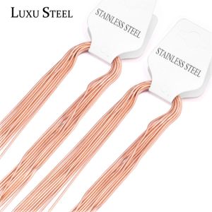 Halsketten LUXUSTEEL 10 teile/los Schwarz Rose Gold Farbe Schlange Kette 316L Edelstahl Halskette Für Anhänger Frauen Männer Zubehör Großhandel