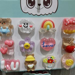 Polska 500pieces 2027mm DIY Jelly Smile Flower Lollipop Rainbow Heart Sticker Scrapbook For Woman Kids Hairpin Jewelry Accdessory