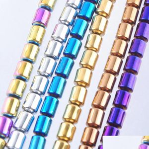 Magnetic Materials No Hematite Column Loose Beads Spacer 4X5Mm For Necklace Pendant Bracelets Jewelry Making Handicrafts Bl312 Drop D Dhlrk