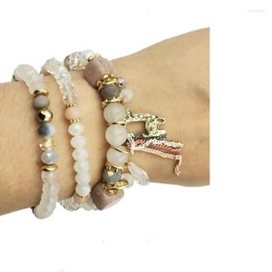 Bracelets de charme Hanjing coreano Deerlet Natural Stone Crystal Bead for Women 2023 Chegada de luxo Designer de boa qualidade