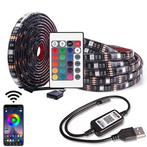 SMD5050 Led Strip Kit 5m DC5V USB Bluetooth Control Festive Luci d'atmosfera decorative Lampada arcobaleno Perline Striscia led da corsa di cavalli