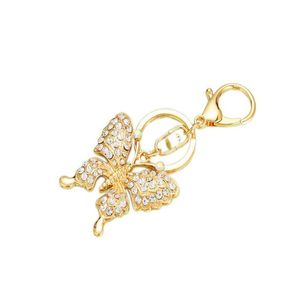 Keychains Lanyards Metal Butterfly Keychain Pendant Diamond Fashion Accessories Keyring Key Chain Drop Delivery Dhpsd