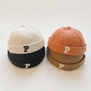 Caps Hüte Neue Bürstenlosen Brief Druck Baby Jungen und Mädchen Hip Hop Koreanische Feste Coole Einstellbare Kinder Hut Beanie G220522