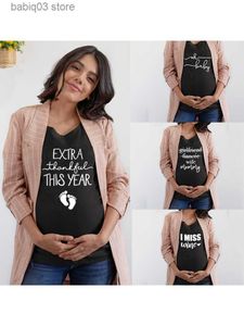 Maternity Tops Tees Extra Thankful This Year Maternity Shirts for Women Pregnancy Shirts Announce Pregnancy Im Pregnant T Shirt Clothes T230523