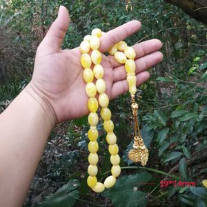 Bracelets turkish design Tasbih 33 rosary Bead yellow resin tesbih gold Kazaz Metal tassel Islamic Muslim Ramadan Gift arabic bracelets