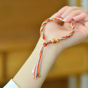 Charm Bracelets Classic Handmade Braided Bracelet With Chinese Style Gradient Color And Long Tassel